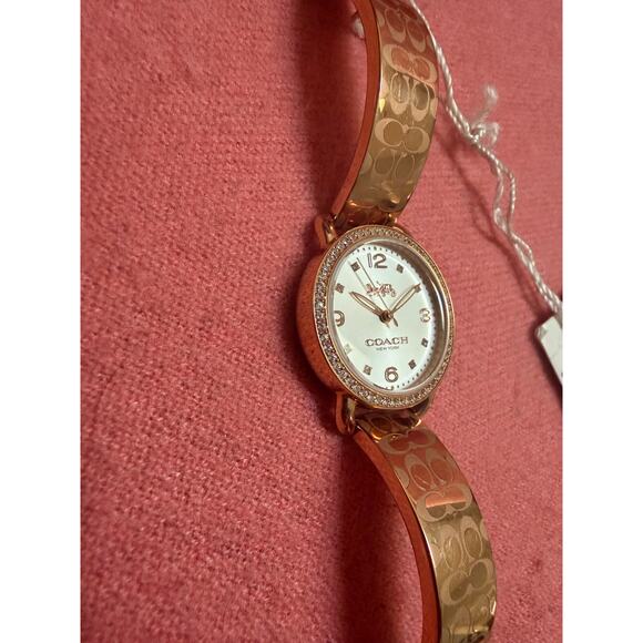 Coach Delancey Silver Dial Rose Gold Steel Strap Watch For Women - Picture 5 of 6